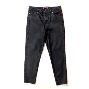 Gloria Vanderbilt Vintage 80's  Mid Rise Black Wash Tapered Leg Jeans Size 16